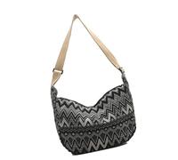 Rebellious 2025 Sac à bandoulière en toile pour femmes Sacs à bandoulière Grand bilan de capacité pour le shopping et les voyages Sac à bandoulière, Noir