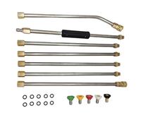 Rebellious Bâton de nettoyeur haute pression avec portée étendue en acier inoxydable Lance 5 embouts de buse interchangeables pour les tâches de lavage de voiture Barre courbée pour nettoyer les morts