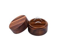 Rebellious Boîte à bagues ronde en bois Boîte à bijoux de mariage Coffre de rangement pour demande en mariage Anniversaire Organisateur Bague unique Boîte d'affichage
