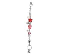 Rebellious Créatif Cinq Points Étoile Téléphone Charme Mobile Lanière Perles Fait à la Main Porte-clés Accessoires De Bijoux De Mode Polyvalents Perles Colorées Sangle De Téléphone Portable, rouge
