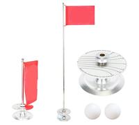 Rebellious Entraîneur de putter de golf Support de drapeau vertical Trou vert Entraîneur Drapeaux de golf Gobelet perforé pour putting de tapis verts Drapeau de golf rétractable durable et tasse