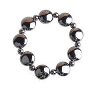 Rebellious Finition mate Bracelet térahertz Pierre naturelle Bracelet élastique Accessoires pour elle Anniversaire Noël Bracelet Pierre en Cristal Terahertz Naturel