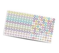 Rebellious Lot de 10 feuilles d'autocollants numérotés de 1 à 100 petites étiquettes rondes autocollantes multicolores pour une organisation et un étiquetage faciles