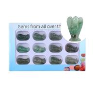 Rebellious Lot de 12 ornements d'ange en pierre naturelle, décorations en cristal, sculpture miniature pour salon, méditations, espace, cadeau artistique, figurines d'ange en cristal