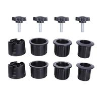 Rebellious Lot de 12 pièces de base de parapluie d'extérieur avec anneaux perforés - Boutons à vis pour arrière-cour, tables de terrasse, parasol de rechange, anneaux perforés