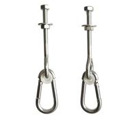 Rebellious Lot de 2 supports de crochet en métal robustes - 300 kg - Balançoire d'extérieur ergonomique - Convient pour adultes et enfants - Crochets en métal pour chaises suspendues
