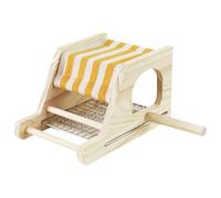 Rebellious Maison pour perroquet en bois naturel avec base en grille amovible en acier inoxydable Tente résistante aux rayures Design sûr anti-mastication Cachette d'oiseaux en bois naturel