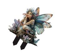 Rebellious Piquet de plantes en acrylique Style vintage Forêts mystiques Fées Sculpture durabilité Décoration de cour pour l'intérieur et l'extérieur Fées ailées Décoration florale