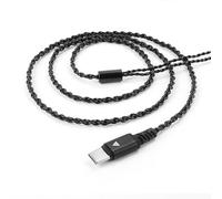 Rebellious Plaqué argent haute fidélité avec câble de remorquage 4 brins avec connecteur type C/2 broches pour appareil audiophile, câble plaqué argent