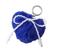 Rebellious Poms Poms Porte-clés en fausse fourrure douce Boule moelleuse Porte-clés pour femme Sac à main Sac à main Pendentif Porte-monnaie Accessoire de sac, bleu