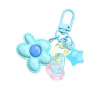 Rebellious Porte-clés en forme de fleur ludique Bonbons Décoration de couleur Porte-clés léger Pendentif charme pour sacs à dos Accessoires porte-clés Instagram, bleu, taille unique