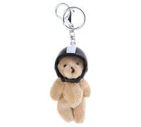 Rebellious Porte-clés ours en peluche avec casques, sac à la mode, pendentif décoratif, pendentif créatif en peluche douce pour R, Soutien-gorge, taille unique