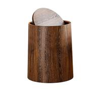 Rebellious Poubelle aspect bois Couvercles rotatifs à 360 degrés Taille compacte Poubelle anti-odeurs pour maisons modernes Bureau Couvercle à charnière rond Poubelle Cuisine