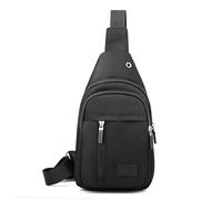 Rebellious Sac de poitrine léger, sac à bandoulière élégant pour hommes et femmes, parfait pour les voyages et les activités de plein air, Noir