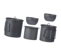 Rebellious Service à thé de camping portable en métal 5 pièces pratique pour les voyages en plein air avec un design solide résistant à la corrosion Service à thé résistant à la corrosion