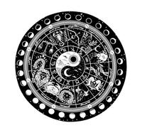 Rebellious Tapis de circuit alternatif Symbole Phase de lune Astrologie Pendule Tableau Compensation Tapis Méditations Décoration Tarots Tapis Tarots Nappe en caoutchouc