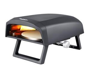 Reber - Four à pizza avec plaque rotative VMP 12 AS, alimenté au gaz GPL, 4 KW, 13650 btu, noir