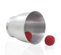 Rebetomo The Wide Mouth Deluxe Chop Cup - Aluminium (argenté) Magic Tricks Classic Cup and Balls Magic Props Metal Chop Cup Stage Close Up Illusions Gimmicks Mentalism
