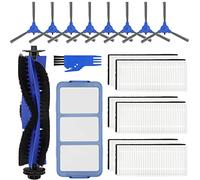 Rebirthcare Accessoires pour robot aspirateur Eufy RoboVac 11S 30 30C 35C 15C 15T 12 Pièces de rechange 1 brosse à rouleau 6 filtres hepa 8 brosses latérales 1 filtre primaire 1 brosse de nettoyage