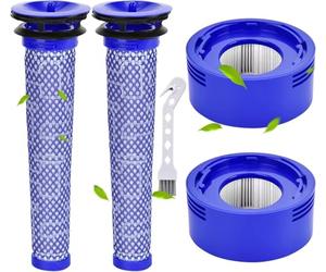 Rebirthcare V7 V8 Filtres pour Dyson V7 V8 SV10 SV11 Animal Plus Extra Absolute Motorhead Filtre, 2 Post-filtres HEPA et 2 pré-filtres, remplacez Les pièces 965661-01 et 967478-01