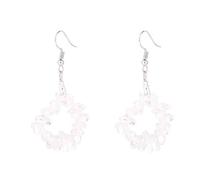 REBNGXIE Boucles D Oreilles Femme Boucles D'Oreilles En Pierre De Cristal Blanc Naturel, Boucles D'Oreilles Pendantes De Forme Irrégulière, Boucles D'Oreilles À Crochet, Boucles D'Oreilles Hypoal