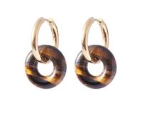 REBNGXIE Boucles D Oreilles Femme Boucles D'Oreilles En Pierre Naturelle Œil De Tigre, Boucles D'Oreilles Pendantes De Forme Ronde, Boucles D'Oreilles À Tige, Boucles D'Oreilles Hypoallergéniques