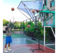 Rebondeur de Basket-Ball, Accessoire de Retour de Panier avec Base et Roues, système de Retour de Basket-Ball en Fer Mobile, entraîneur de tir Portable pour Un Rebond et Un entraînement efficaces