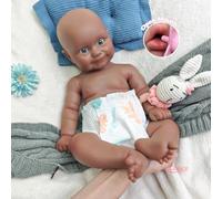 Reborblisso 50cm Bouche Ouverte réaliste Corps Entier en Silicone Reborn Baby Dolls Fille - poupée Nouveau-né réaliste avec Les Yeux Ouverts pour Cadeau de noël
