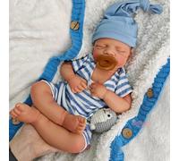 Reborblisso Poupée bébé en Silicone Faite Main avec Membres articulés et Bouche Ouverte - 47 cm - Poupée réaliste entièrement en Silicone pour Fille/garçon, idéale pour l'éducation familiale (Fille)