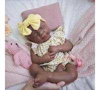 Reborblisso Poupée bébé réaliste en Silicone de 50 cm - Poupée Reborn en Silicone, Corps Entier, Nouveau-né endormi et Membres Mobiles (Girl)