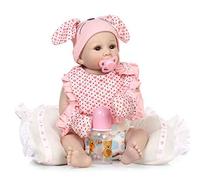 Reborn Baby Doll Girl avec des vêtements Roses, 50 CM (19,6 in) Bébés de Simulation en Silicone Souple, pour Les Petits-Enfants et Les Grands-Parents