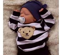 Reborn Baby Poupée 45 cm réaliste bébé poupée corps souple silicone bébé garçon look réel bébé poupée nouveau-né poupée avec elle