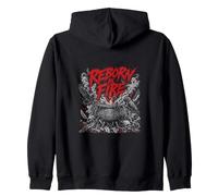 Reborn Fire Heavy Metal Phoenix Chaudron Crânes Sweat à Capuche