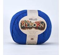 Reborn Pelote de fil à crochet/à tricoter DK en coton recyclé Bleu éblouissant 200 g
