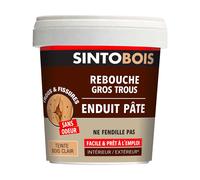 Rebouche bois prêt à l'emploi gros trous et fissures SINTO 1kg