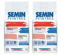 Reboucheur Semin, Enduit de Rebouchage et Lissage en Poudre, Intérieur, Blanc, Sac de 5 kg (Lot de 2)