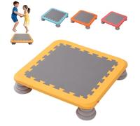 Rebounder Board Trampoline with Non-Slip Base, 25 inch Square Leaps and Rebounds Sensory Trampoline, Mini Trampolines Bounce Board Jumping for Kids Indoor Outdoor,Max Loaded 180 lbs