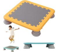 Rebounder Bouncing Board, 25 inch Indoor Trampoline, Sensory Balance and Bounce Toy for Indoor and Outdoor Kids Toys, Non-Slip Base, Max Loaded 154 Lbs(Yellow)