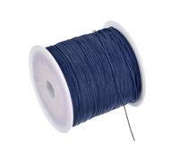 Rebower 0.4mm Fil Nylon pour Bracelets, 140m Cordon Satin Nylon Fil À Perles [pour Fabrication De Bijoux Kumihimo Colliers DIY Artisanat] - Bleu Marine