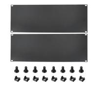 Rebower 2 Panneaux Vierges 4U Kit De Panneau De Remplissage en Métal Noir | Pour Rack Avec Vis Et Écrous Pour Armoire De Serveur Et Rack Réseau 19 Pouces, Accessoires Câble