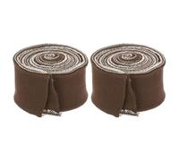 Rebower 3.5cm x 80m Manches Élastiques Couture Tissu Coton Côtes, [pour Tissu, DIY Artisanat] - Marron/ 2pcs