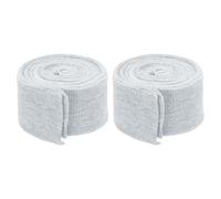 Rebower 3.5cm x 80m Poignets Élastiques Couture Tissu Côtelé en Coton Manches Ceinture Bord Côtelé, [pour Tissu, DIY Artisanat] - Gris Clair/ 2pcs