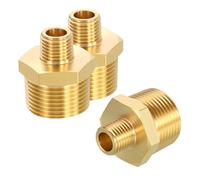 Rebower 3 Pcs Raccord Mâle à Mâle, 3/4" MNPT x 1/4" MNPT Raccord de Prolongation de Tuyau Hexagonal pour Utilisation Industrielle, Automobile, Transfert de Fluides, Ligne de Gaz