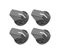 Rebower 4 Pièces Bouton d'Insertion d'Arbre 6,4 mm Noir Blanc | de Potentiomètre, Boutons de Commutation de Type D, pour Appareil Audio