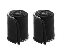 Rebower 7cm x 80m Poignets Élastiques Couture Tissu Coton Côtes Manches Ceinture Bord Côtelé, [pour Tissu, DIY Artisanat] - Noir/ 2pcs