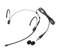 Rebower Casque-micro Double Oreille Fiche 3,5 mm Câble 1,2 m Noir | Micro-crochet, serre-tête omnidirectionnel, fiche à verrouillage, pour streaming en direct et performances en extérieur