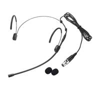 Rebower Casque Microphone Double Oreille Noir 3,9 Pieds | Suspendu avec crochet et bandeau, omnidirectionnel, prise mini XLR 3 broches, pour diffusion en direct et plein air