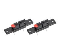 Rebower Connecteur de Borne de Haut-Parleur à Ressort à Libération Rapide 2 Positions, [pour Haut-Parleur, Lecteur Audio] - 42mm / Rouge Noir / 4 Pièces