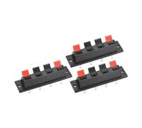 Rebower Connecteur de Bornier à Ressort à Libération Rapide 4 Positions pour Haut-Parleur, [pour Haut-Parleur, Lecteur Audio] - 58mm / Rouge Noir / 3 Pièces
