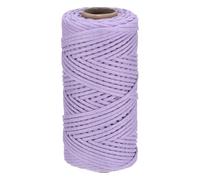 Rebower Macrame Cord 4mm x 100 M, Coton Naturel Macrame Rope Fil Macrame Torsade [pour Plant Hangers Wall Hanging Crafts Knitting] - Light Purple